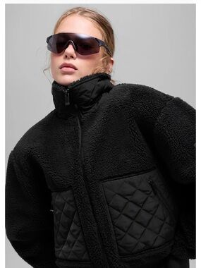 ALO Yoga Black Quilted Sherpa Puffer Jacket